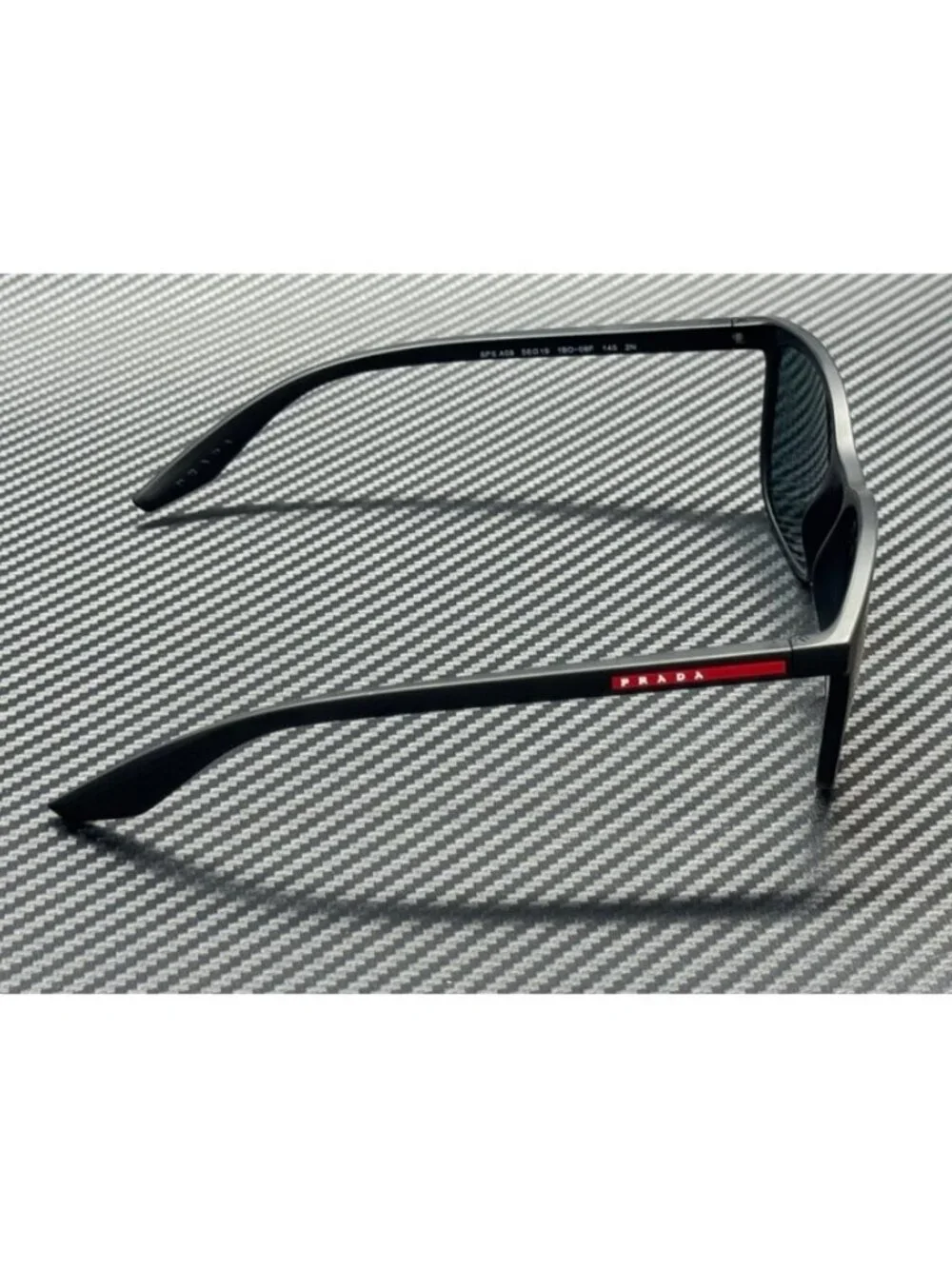 New Prada Linea Rossa Men Matte Black Sunglasses 56-19-145